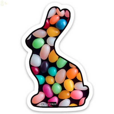 Okie Dokie Trading Co. Easter Bunny Sticker Bundled with Peeps Marshmallow Bunnies (4 Count X 2, Yellow/Pink)