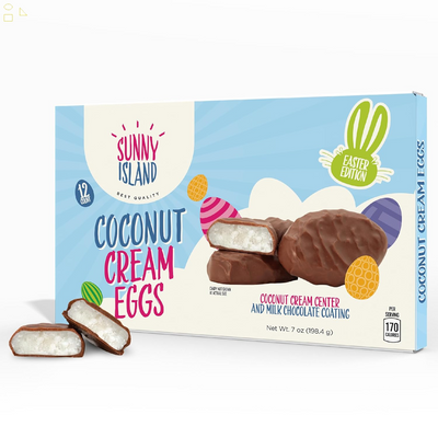 Easter Candy Box - Milk Chocolate Coconut Cream Eggs, 7 Ounces (12 Pieces)