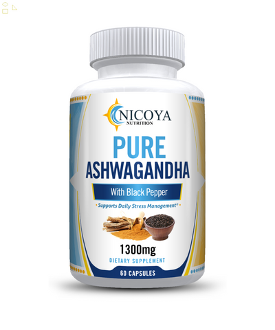 Organic Ashwagandha- Daily Anti-Anxiety & Stress Relief, Mood Booster 1300MG