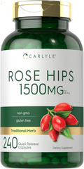Rose HIPS | 1500Mg | 240 Quick Release Capsules | Non-Gmo and Gluten Free Herbal Supplement