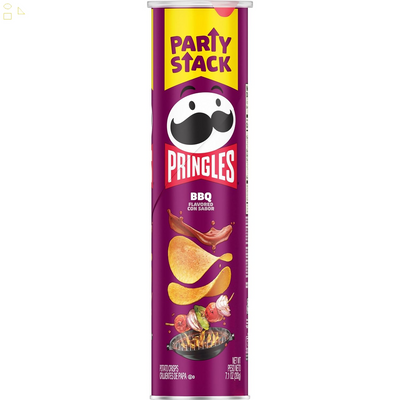 Pringles Potato Crisps Chips, Lunch Snacks, On-The-Go Snacks, Party Stack, BBQ, 7.1Oz Can (1 Can)