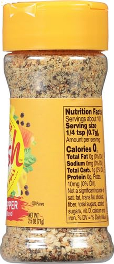 Dash Salt-Free Seasoning Blend, Lemon Pepper, 2.5 Ounce Packaging may vary