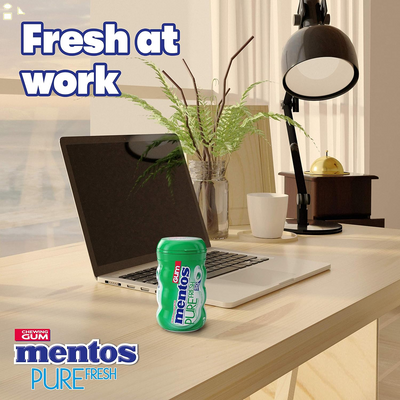 Mentos Pure Sugar-Free Chewing Gum with Xylitol, Spearmint, 50 Piece Bottle