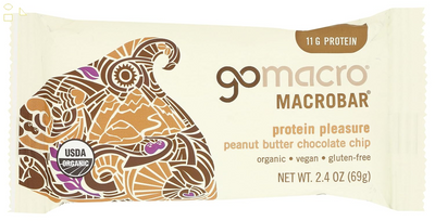 Gomacro, Protein Pleasure Bar, Peanut Butter Chocolate Chip, 2.4 Oz