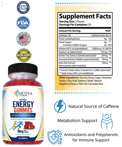 Vitamin B12 Energy Gummies - 5,000 MCG of Natural Energy & Metabolism Support!