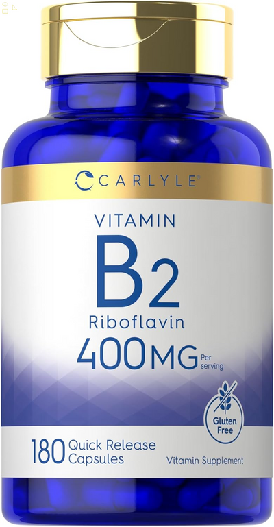 Vitamin B-2 400Mg | 180 Count | Non-Gmo, Gluten Free Supplement | Vitamin B2 Riboflavin