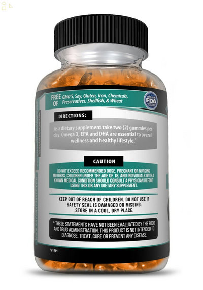(2 Pack) Omega-3 Fish Oil Gummy Supplement, Aids Joint Function & Heart Wellness