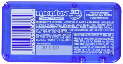 Mentos Cleanbreath Peppermint, 0.74 Oz