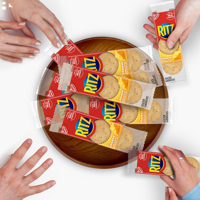 RITZ Cheese Sandwich Crackers, 8 Snack Packs (6 Crackers per Pack)