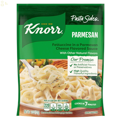 Knorr Pasta Sides Parmesan for a Delicious Quick Pasta Side Dish No Artificial Flavors, No Preservatives, No Added MSG 4.3 Oz Packaging may vary