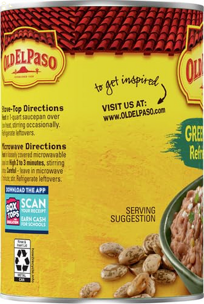 Old El Paso Green Chiles Refried Beans, 16 Oz.