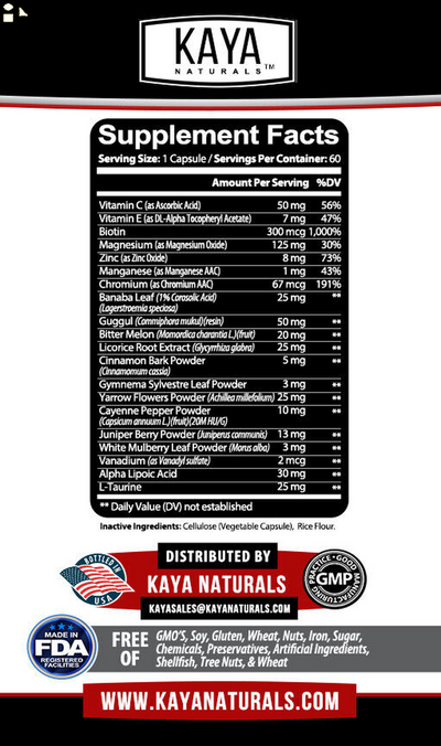 (2 Pack) Blood Sugar Support 60Ct Alpha Lipoic Acid Cinnamon Biotin Magnesium