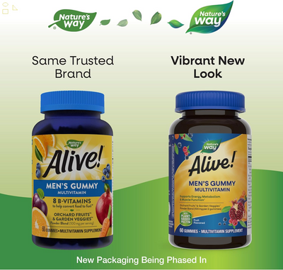 Nature'S Way Alive! Men'S Daily Gummy Multivitamin, 60 Gummies (Packaging May Vary)