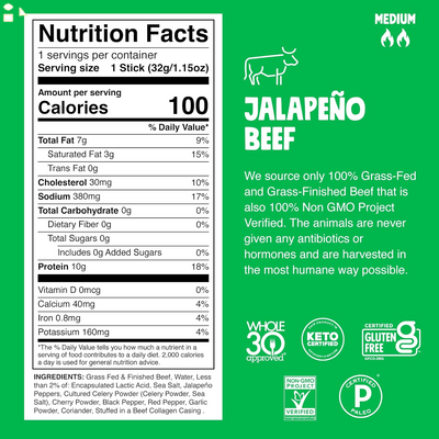 Chomps Jalapeno Beef Stick, 1.15 OZ