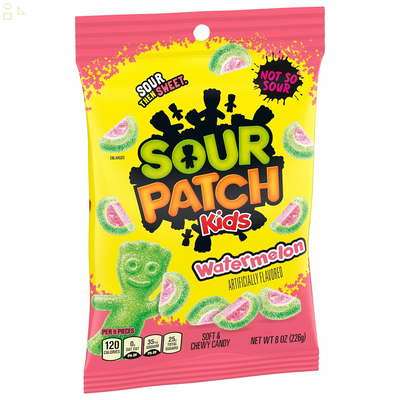 SOUR PATCH KIDS Watermelon Soft & Chewy Candy, 8 Oz Bag
