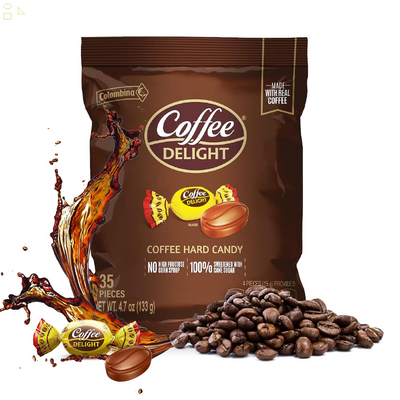 Colombina Coffee Delight Chewy Candy, Gluten-Free Soft Chewy Coffee Candies Made W/Authentic Colombian Coffee, 1 Pack (35 Count)