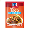 Mccormick 30% Less Sodium Taco Seasoning Mix, 1 Oz Envelope