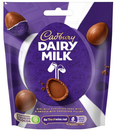Cadbury Dairy Milk Miniature Chocolate Egg Bag, 77G Easter, Egg Hunt, Big Night In, Birthday, Thank You Gift, Present, Filled Chocolate Eggs, Great Gift, OFFICIAL