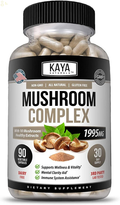 10X Mushroom Complex 90Ct with Lions Mane, Reishi, Shiitake, Chaga and More