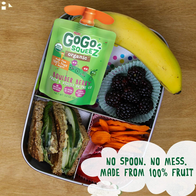 Gogo Squeez Organic Fruit & Veggiez, Apple Mixed Berry Carrot, 3.2 Ounce (4 Pouches), Gluten Free, Vegan Friendly, Unsweetened, Recloseable, BPA Free Pouches