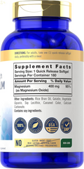 - Magnesium Oxide 400Mg | 180 Softgels | Non-Gmo and Gluten Free Formula