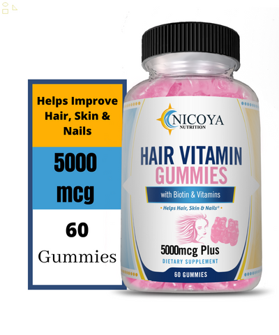 Biotin Hair Growth Gummies 5000Mcg 60Ct. Thicken & Improve Hair Health!