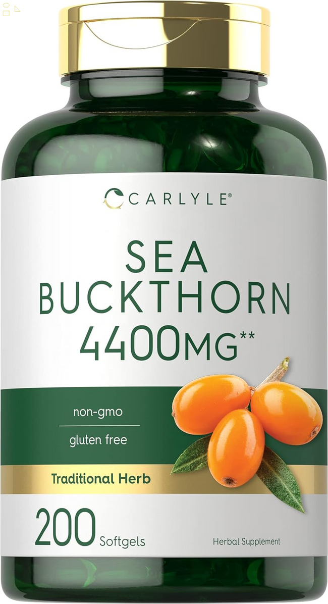 Sea Buckthorn Oil Capsules 4400Mg | 200 Softgels | Non-Gmo, Gluten Free | Sea Buckthorn Berry Oil Supplement