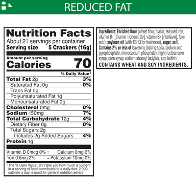 Club Crackers, Snack Crackers, Party Snacks, Reduced Fat, 11.7Oz Box (1 Box)