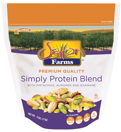 Setton Farms Simply Protein Nut Blend with Pistachios, Almonds and Edamame, 4 Oz Resealable Bag