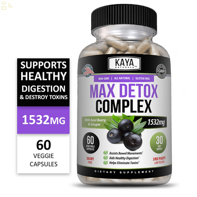 (2 Pack) Max Detox 60Ct Colon Cleanse Detox Toxins Energy Boost