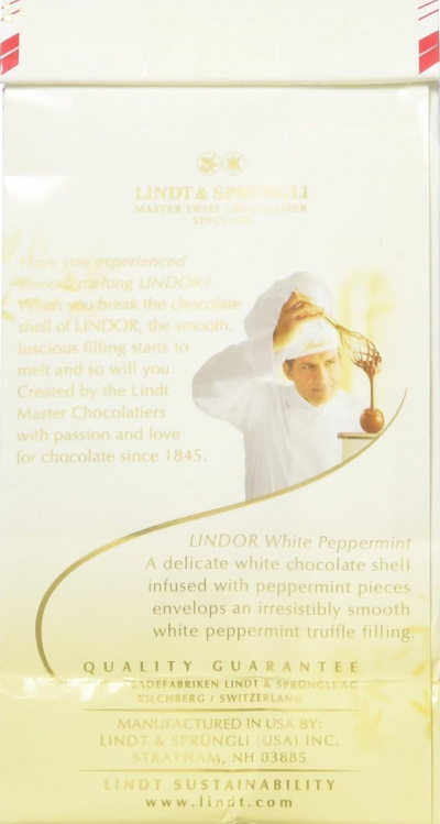 Lindt Holiday Peppermint White Chocolate Truffles Mini Gift Bag, Kosher, Great for Holiday Gifting, 0.8 Oz
