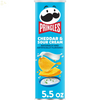 Pringles Potato Crisps Chips, Lunch Snacks, On-The-Go Snacks, Cheddar and Sour Cream, 5.5Oz Can (One Can)