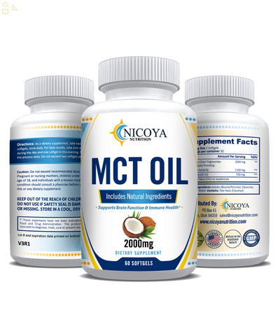 MCT Oil 2000Mg - MCT Oil for Skin Care, Immune Support, & Brain