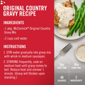 Mccormick No Artificial Flavors Original Country Gravy Mix, 2.64 Oz Envelope