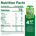 Gogo Squeez Fruit on the Go Organic, Apple Apple, 3.2 Oz (Pack of 4), Unsweetened Organic Fruit Snacks for Kids, Gluten Free, Nut Free and Dairy Free, Recloseable Cap, BPA Free Pouches
