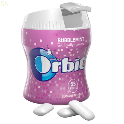 Orbit Bubblemint Sugarfree Gum, 55 Piece Bottle