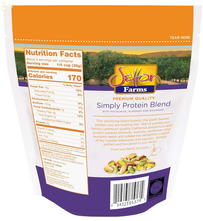Setton Farms Simply Protein Nut Blend with Pistachios, Almonds and Edamame, 4 Oz Resealable Bag