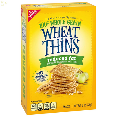 Wheat Thins Reduced Fat Whole Grain Wheat Crackers, 8 Oz