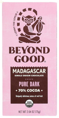 Beyond Good, Organic 70% Madagascar Dark Chocolate Bar, 2.64 Ounce