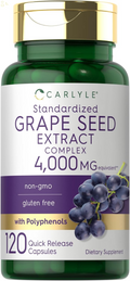 Grape Seed Extract 4,000Mg | 120 Quick Release Capsules | Standardized Extract Complex with Polyphenols | Non-Gmo, Gluten Free Supplement