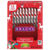 Brachs Bobs Red & White Peppermint Candy Canes, Naturally Flavored Christmas Candy, Stocking Stuffers for Kids, Holiday Classic, 5.3 Oz, 12 Count - Pack of 1