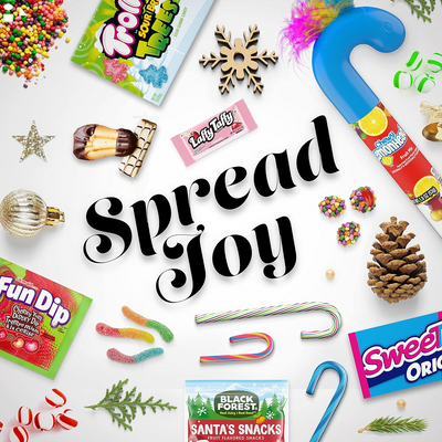 Sweetarts Mini Holiday Candy Canes, Holiday Candy, Christmas Stocking Stuffers for Kids, 4.8 Oz Box