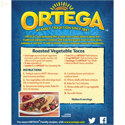 Ortega Seasoning Mix, Taco, 3 Ounce Packaging may vary