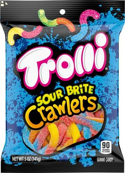 Trolli Sour Brite Crawlers Gummy Candy, 5 Ounce