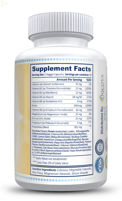 Natural anti Anxiety, Stress Relief, Mood Boosting, Mental Clarity & Energy 60CT