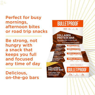 BULLETPROOF Choc Chip Cookie Dough Collagen Prtn Bar, 1.58 OZ