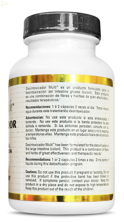 Detox Capsules Desintoxicador 100 Caps Body Cleansing Detox Colon
