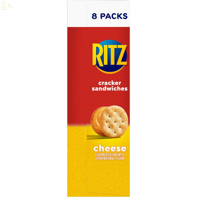 RITZ Cheese Sandwich Crackers, 8 Snack Packs (6 Crackers per Pack)