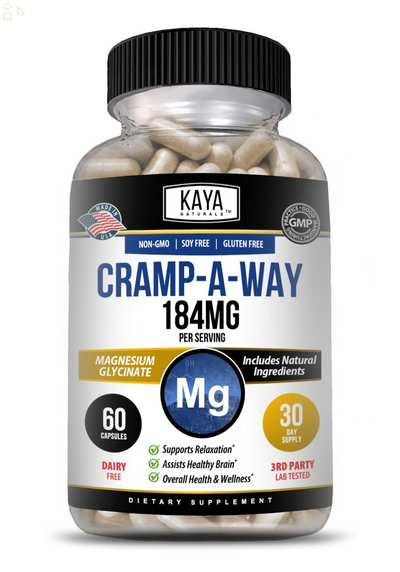 Cramp-A-Way 60Ct Magnesium Glycinate, Sleep Aid, Cramp, Joint & Bone Support