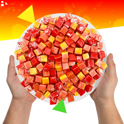 Fruit Caramel Squares - Strawberry, Passion Fruit, Raspberry Flavors (1 Pound Bag - Approx. 75 Count)
